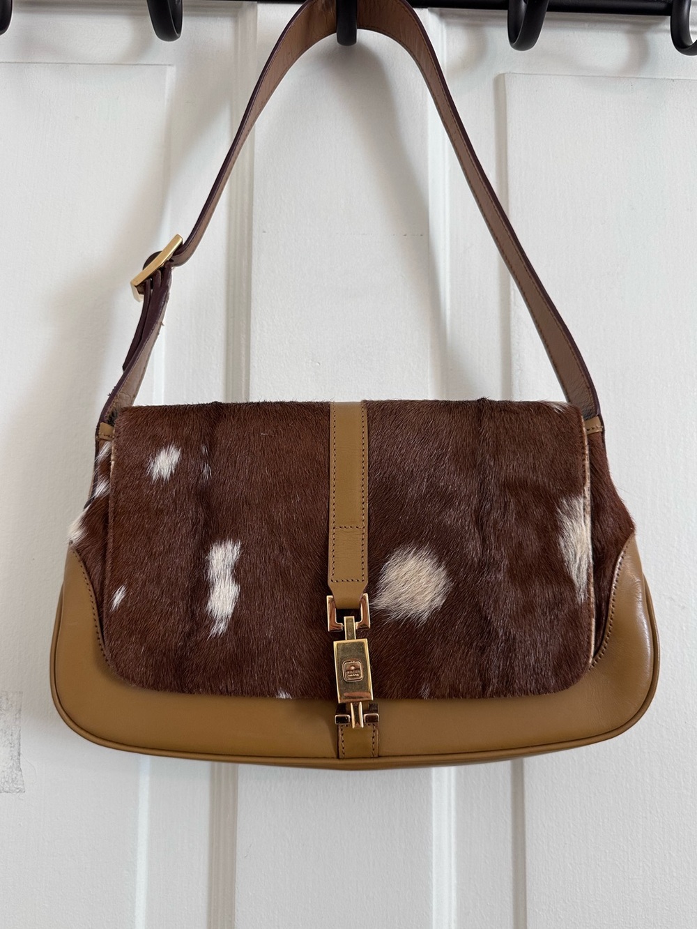 Gucci Jackie Bag Pony Hair Calf Hair Vintage Tom Ford Shoulder Bag Leather Brown